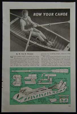  about Canoe Rowing Unit Sliding Seat &amp; Oars 1948 How-To build PLANS