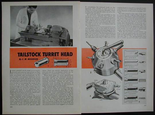  about 6 Way TAILSTOCK TURRET Head fits 9" Lathe How-To build PLANS