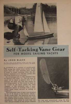  about Model Sailboat Yacht SELF-TACKING VANE GEAR How-To build PLANS
