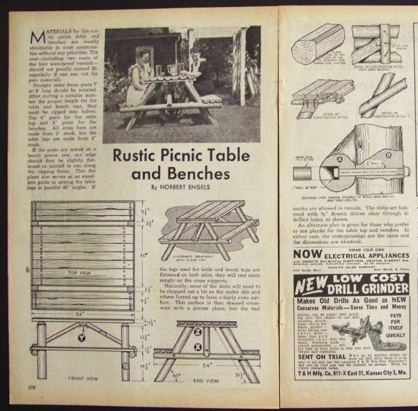 Rustic Log Picnic Table Plans