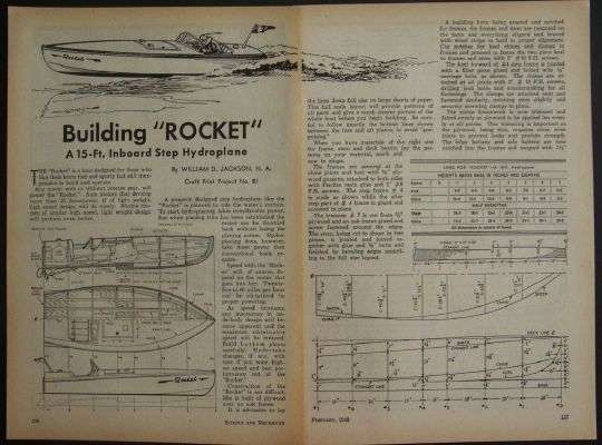 Details about 15' Inboard Step HYDROPLANE 1946 How-To build PLANS