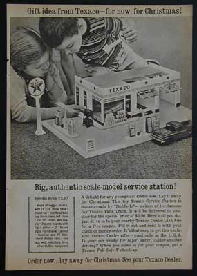 Buddy L Texaco Gas Service Station 1960 ad Dealer Promo  
